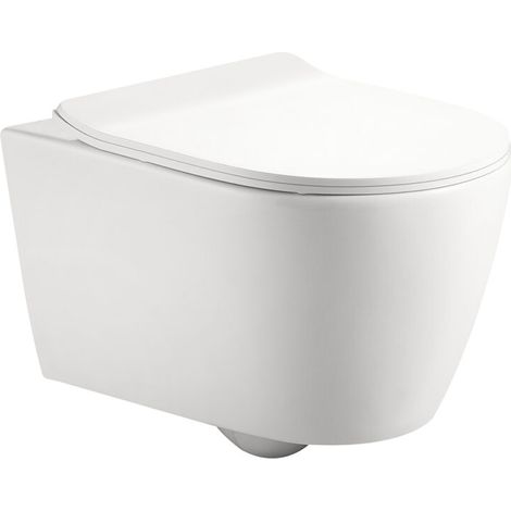 AqvaZone AqvaCeramica Wand-Tiefspül-WC weiß, 520 x 360 mm, 3 l/4,5 l, spülrandlos (1/2)
