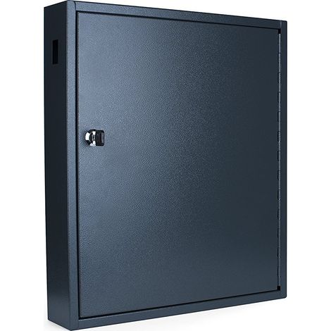 Armoire à clés pour 80 clés, boîte métallique avec 80 Porte-clés, Gris foncé, Dimensions : 38 x 8 x 45 cm – 8047208 (1/3)