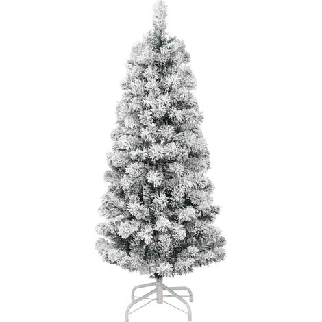 Albero Natale Albero natalizio Albero festivo Artificiale Incernierato con Neve Fioccata 150 cm (1/5)