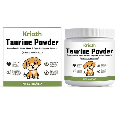 Poudre de taurine pour chiens : formule douce et confortable pour l'alimentation quotidienne de votre chien – 200 g (1/5)