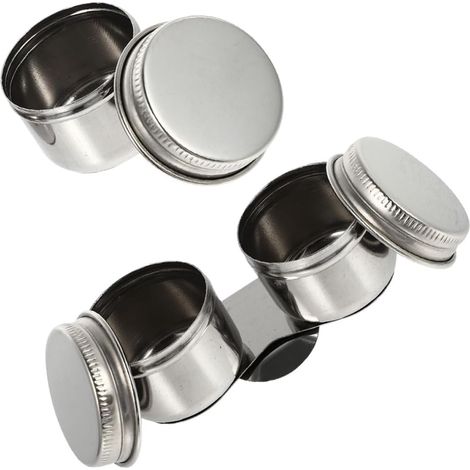 Lave-pinceaux d'artiste 2 Pcs en Acier Inoxydable Argenté Couvercle, Économiseur D'espace et Anti-évaporation, Maison Écoles Réutilisable (1/5)