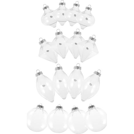 16pièces Boule De Noël Transparente Remplissable Décorations Festives à Suspendre Ornements pour Noël Mariages Et Événements Spéciaux (1/5)