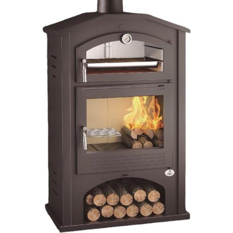 Fm Calefaccion – Poêle à bois avec four 9.5 kW – Puissance 11.7 kW – Volume de chauffe 260 m3 – Évacuation des fumées supérieure – Système double combustion (1/5)