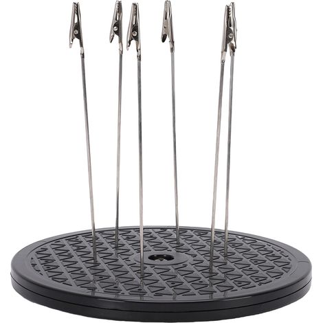 Plateau tournant pour peinture à l'aérographe, diamètre 19 cm, rotation à 360°, support avec 6 pinces crocodiles pour le modélisme (1/5)