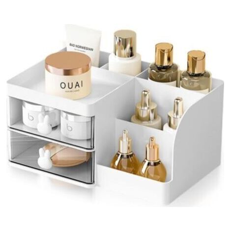 Organisateur de bureau,Organiseur bureau,Organiseurs et distributeurs pour le bureau,Avec 5 Compartiments,2 tiroirs et Possibilités de Rangement Multifonctionnelles,pour l'École, Bureau (1/5)