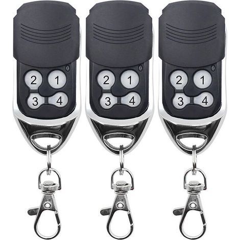 433MHz Telecommande Universelle Portail,Telecommande Camé Porte de Garage de Remplacement, Super Copie, Code Fixe, Code Roulant, Applicable à Télécommande DOORHAN MOTORLIN,3pcs