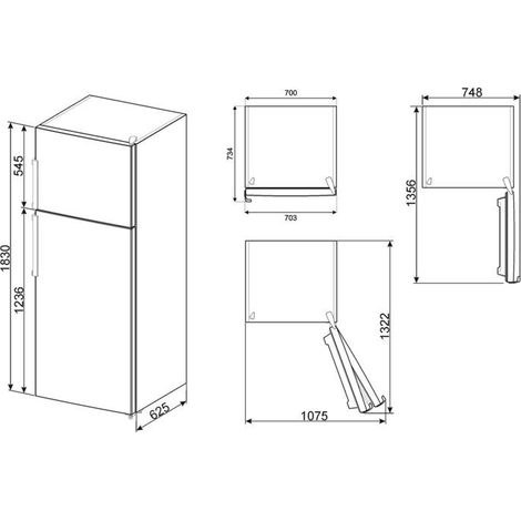 Smeg FD70EN4HM réfrigérateur-congélateur Pose libre 432 L E Beige