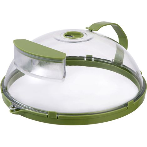Tapa protectora transparente para microondas con asa y bandeja recolectora de agua - Accesorios de cocina