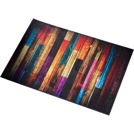 Tapis antidérapant tapis de sol, garniture de paillasson, tapis de cuisine 40 X 60 cm (bois coloré)-Enlé