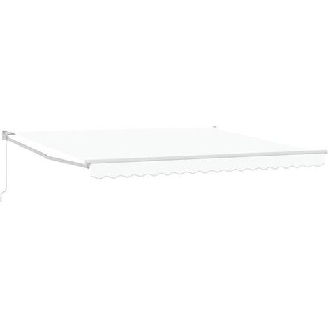 Store banne rétractable blanc, 400 x 300 cm, en polyester et aluminium. (1/5)