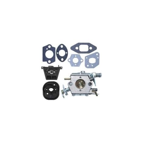 Carburateur pour tronçonneuse Partner 350 351 352 370 371 390 391 401 420 20X McCulloch Mac Cat 335 435 436 440 441 PN Walbro 33-29 WT-625 WT-391 Zama C1Q-W9 avec support de carburateur 530071621 (1/5)