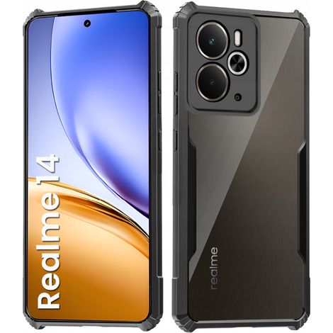Schutzhülle für Realme 14 5G / Realme 14T 5G, stoßfest, Hybrid, Schwarz (1/5)
