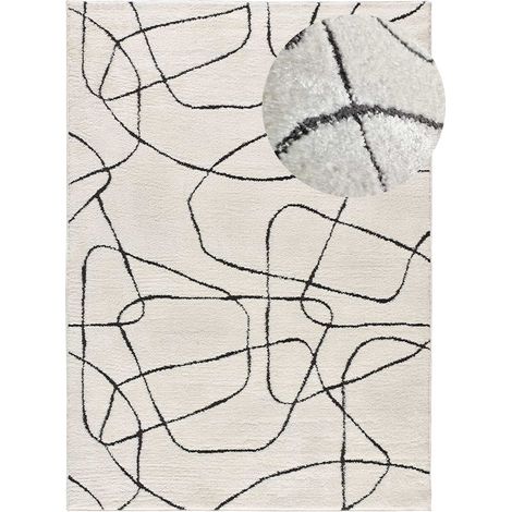 ATTICGO Tapis géométrique style scandinave BLANCHE 22 Blanc 160x230 cm (1/4)
