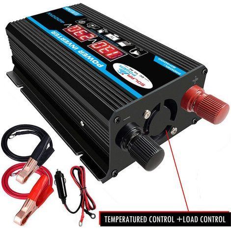 Convertisseur 12V 220V Pur Sinus 4000W Onduleur à Onde Sinusoïdale Pure Transformateur avec Télécommande & Double AC Prises de Courant pour RV Voiture de Camion Prises de Courant - Double AC Power Soc (1/4)
