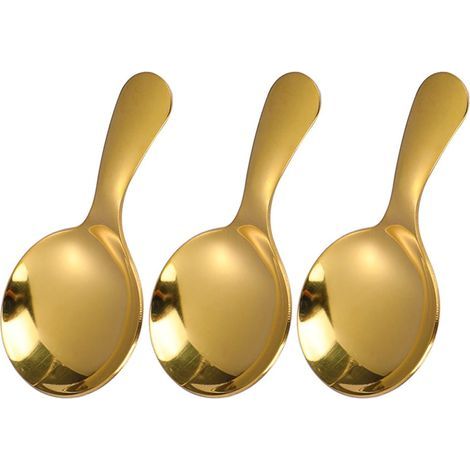 3 Pcs Ijsschep,Roestvrijstalen Meelschep Mini-Kruidenschep Theeschep Roestvrij Stalen Lepels Dessertlepels Theepels Meelschep Kruidenlepel Serveerlepel voor Dessert Snoepschep (1/5)