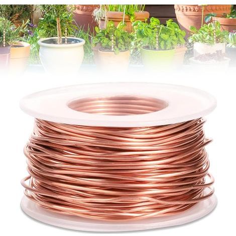 20m Fil de Cuivre de Jardinage pour Électroculture, 99,9% Fil de Cuivre Pur Calibre 16 Souple/1,3 mm Fil de Cuivre Nu Fil de Cuivre pour Jardin, Culture de Plantes et de Légumes (1/5)