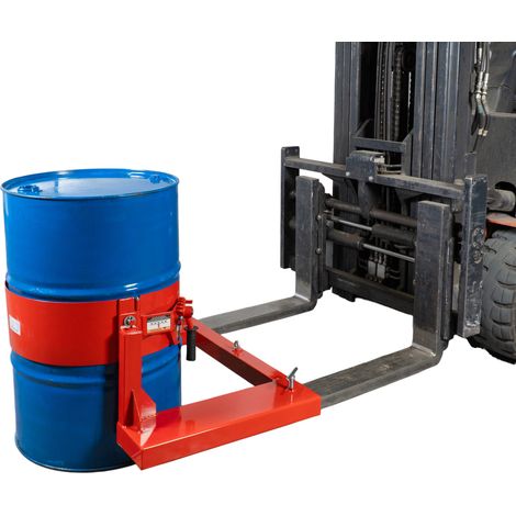 Mw Tools – Retourneur de fûts pour chariot élévateur 220L 364kg – Inclinaison 360° – Levage vertical sans manipulation – SKU VTKN364