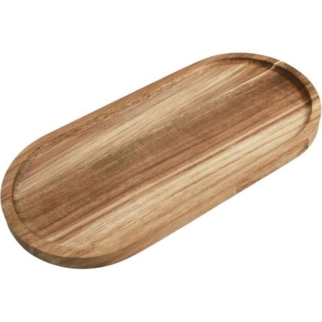 Dekoratives Tablett aus Akazienholz in Ellipsenform – 30 x 14 x 1,5 cm – elegantes und natürliches Design für Küche, Wohnzimmer oder Büro