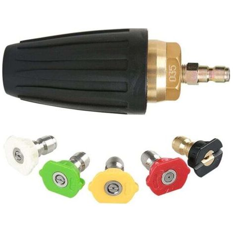Ugello turbo rotante, 1,8 GPM 3000 PSI 035 per idropulitrice, ugello turbo rotante da 1/4 di pollice, attacco rapido, kit di accessori per idropulitrice