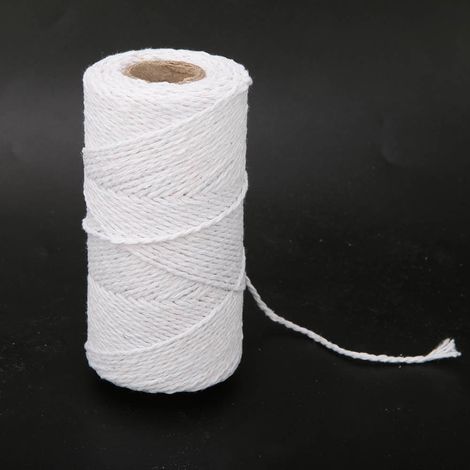 Corde en coton et chanvre rétro de 100 mètres, corde tressée artisanale pour les activités manuelles (jardins d'enfants, étiquettes photo murales, emballage).