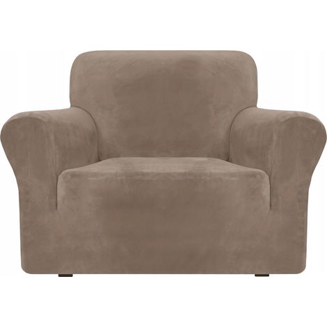 Bezug für Sessel, Sofa, Einsitzer, elastischer Samt, TESS, beige