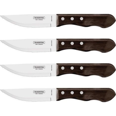 Set 4 Coltelli Jumbo Barbecue 4 pz Marrone TRAMONTINA