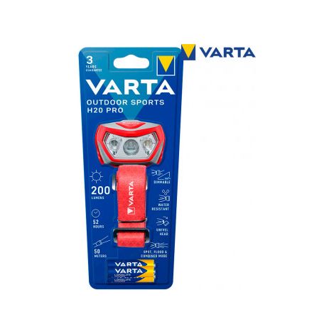 Varta Outdoor Sports H20 Pro Linterna Frontal Roja