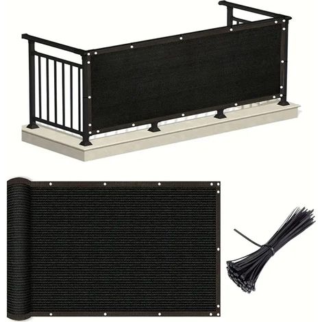 Balkon-Sonnenschutz 1 x 2 m – Strapazierfähiges, UV-beständiges Netz – Sichtschutz für Terrasse – Mehrzweckgewebe für Garten und Pool (1/5)