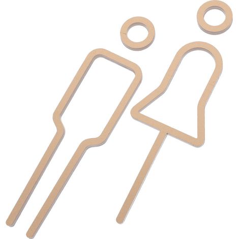 Ensemble de 4 panneaux décoratifs amusants pour salle de bain, adaptés aux murs ou aux portes, en acrylique doré. (1/5)