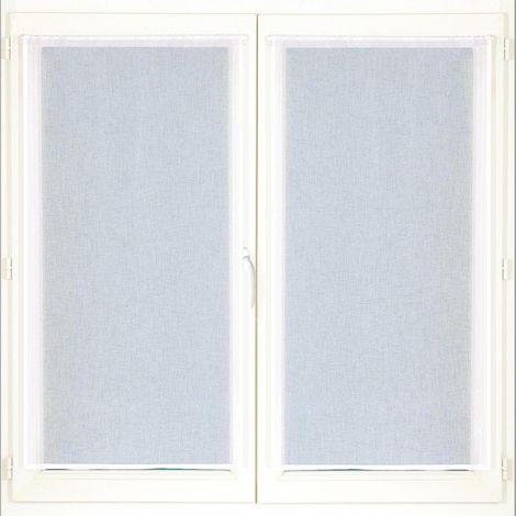 Voilage blanc unis, paire de 2X 60x120cm avec passe-tringle - prêts à accrocher, Atout Ciel (1/2)