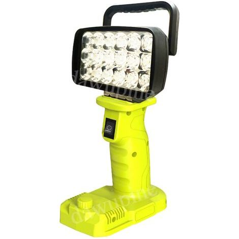 Applicable Lampe de travail à intensité variable, éclairage extérieur à 18 LED, compatible avec les batteries au lithium Ryobi et la charge rapide USB-C.