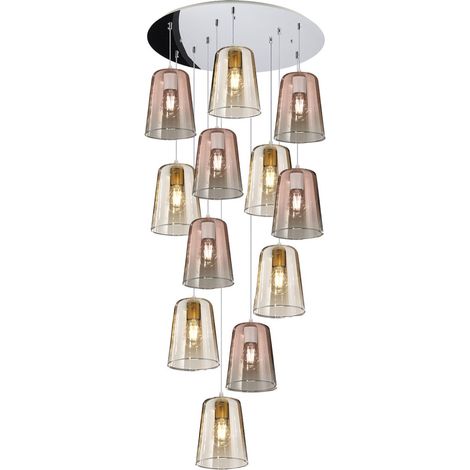 Lampadario top light shaded 1164cr s12 t ar e27 led vetro colorato lampada soffitto moderna