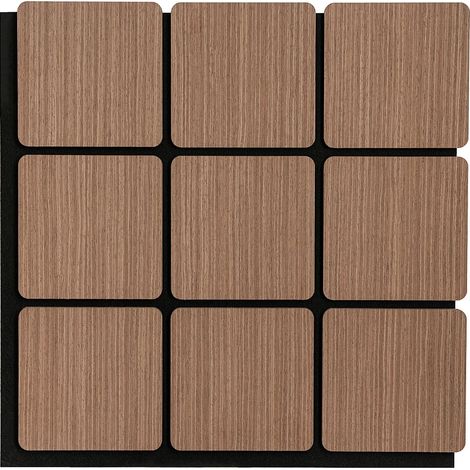 Panneau mural acoustique - Finition bois naturel foncé - Pack de 1,49 m² - Lot de 4 pièces - CUBIA (1/3)