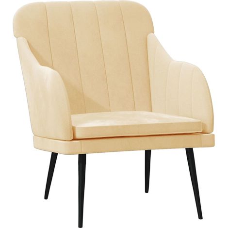 Fauteuil de Salon,Chaise,Fauteuil Crème 63x76x80 cm Velours CFW508659 (1/5)