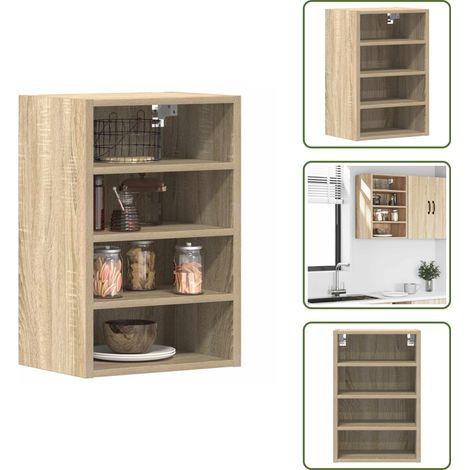 Hängeschrank Sonoma-Eiche 40x29,5x60 cm Holzwerkstoff - Hängeschrank - Hängeschränke - Küchenschrank - Aufbewahrungsschrank (1/5)
