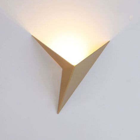 LED 3W Indoor Wall Light, Creative Triangle Shape Golden Wall Lamp 3000K Warm White Modern Metal Wall Sconce for Bedroom Living Room Staircase (1/5)