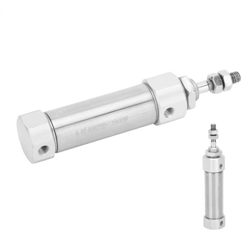 Vérin pneumatique compact double effet tige simple course 20 mm acier inoxydable équipement CDJ2B16-20B (1/5)