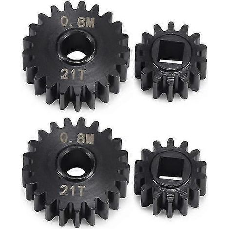 Lot de 4 pignons d'essieu portique en acier (rapport overdrive 21T/14T) pour crawler RC 1/10 Axial SCX10 III / Capra – Pièces d'amélioration (1/5)