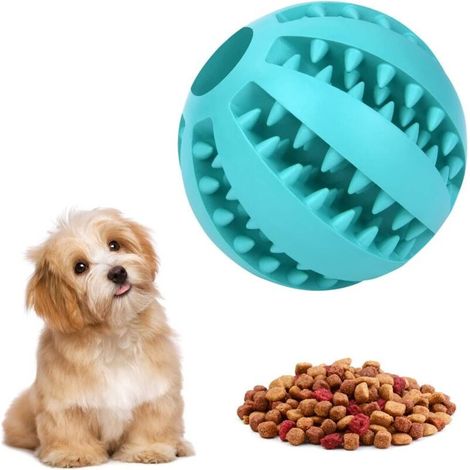 Interaktives Hundespielzeug – Unzerstörbarer Kauball aus Gummi zur Zahnreinigung und Intelligenzförderung – Leckerli (1/5)