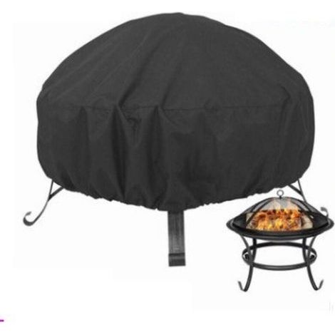 Housse protection brasero rond 80x65cm cordon serrage imperméable coupe-vent anti-UV (1/4)