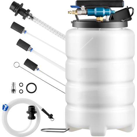 Mophorn 9,5 L Ölabsaugpumpe, pneumatisch und manuell bedienbar, Transferpumpe mit Schlauch und drei Verlängerungsrohren, Ölwechselpumpe mit robustem PE-Tank, Flüssigkeitsabsauger für Fahrzeuge