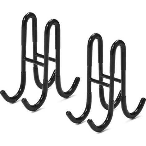 Set mit 2 Glasduschtürhaken, aus Edelstahl 304, doppelseitig, kein Bohren erforderlich, für Badezimmer, schwarz (1/4)