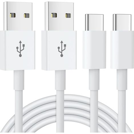 Lot de 2 câbles de charge USB-C de 1 m (3 pi) compatibles avec la charge rapide des iPhone 16 et 15 Pro, ainsi que des Samsung Galaxy S24, S23 et S22.