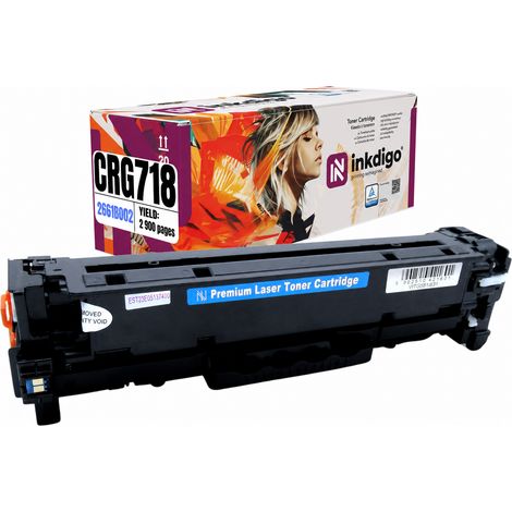 Toner Inkdigo CRG718C compatible avec Canon i-Sensys LBP-7200 MF724Cdw, certifié TÜV (1/5)