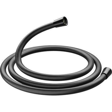 Flexible De Douche 2M, Tuyau En Silicone Lisse Anti-Torsion, Anti-Coudure, Étanche Tuyau De Remplacement Universel G1/2 Pour Douchette, Baignoire Et Lavage D'Animaux, Noir (1/5)