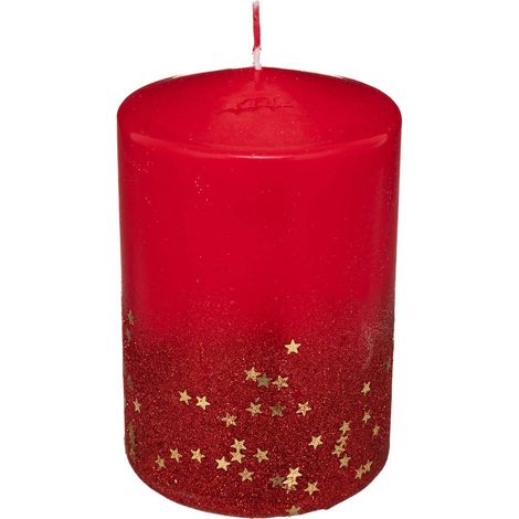 Glitterkerze Dégradé Rot 15 x 10 - Feeric lights & christmas