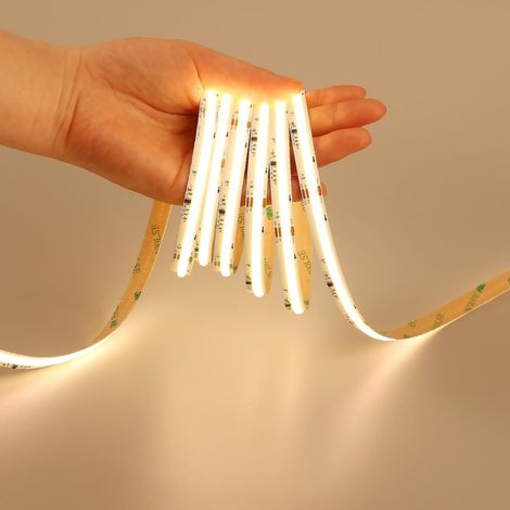 24V 10M WS2811 IC COB Ruban LED Blanc Chaud 3000K Adressable CRI 93+ (1/5)