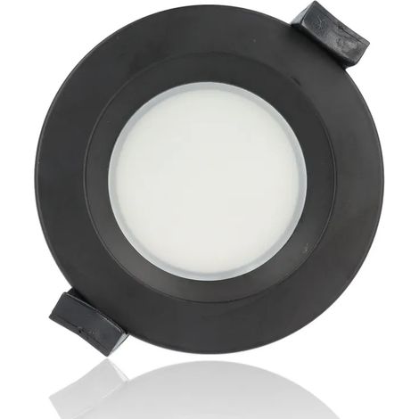 Faretto LED rotondo da incasso diam.85mm, 7W, 220Vac, con regolazione temperatura luce (Calda - Naturale - Fredda) - Nero