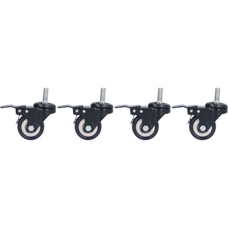 4 Roulettes à tige robustes avec freins pour étagères machines équipement industriel stable lourd durable (1/5)