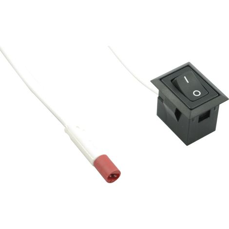 ELEKTRA Wippschalter Eckig, schwarz ein/aus mit Prägung, 2000mm mit Ministecker (1/5)